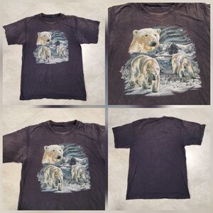 VTG Y2K Polar Bear Fairbanks Alaska Mens L Large?‎ Distressed Faded T Shirt